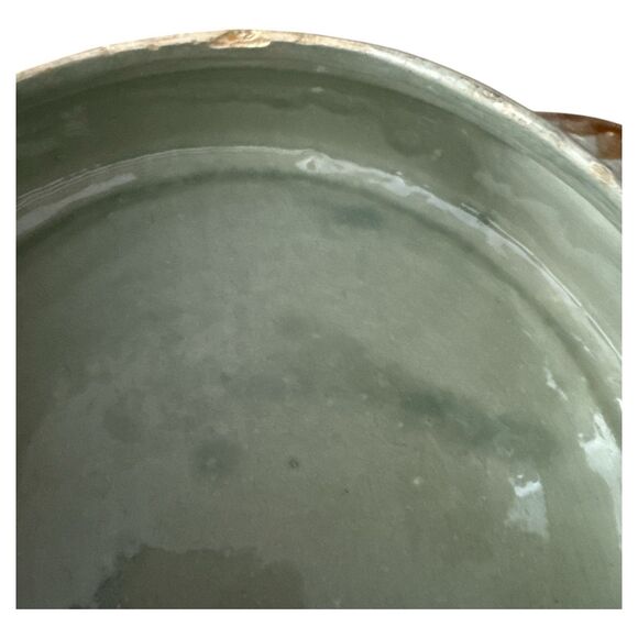 CAT Tonalá 359 Hand-Painted Mexican Pottery Covered Dish – Green Blue Yellow - Picture 4 of 9